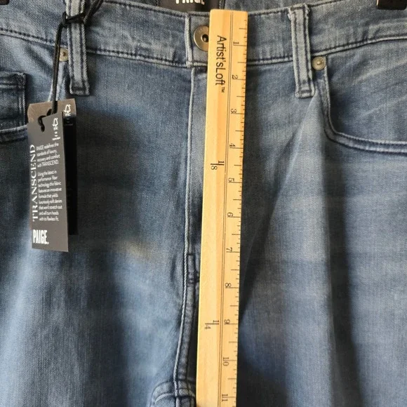 PAIGE Lennox Mens Jeans Medium Wash Straight Fit Transcended Denim Size 38